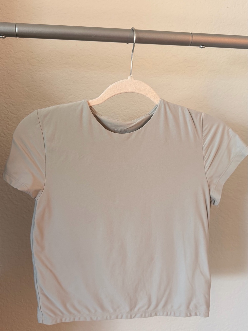 wild fable Short-Sleeve Crop Top - Light Grey